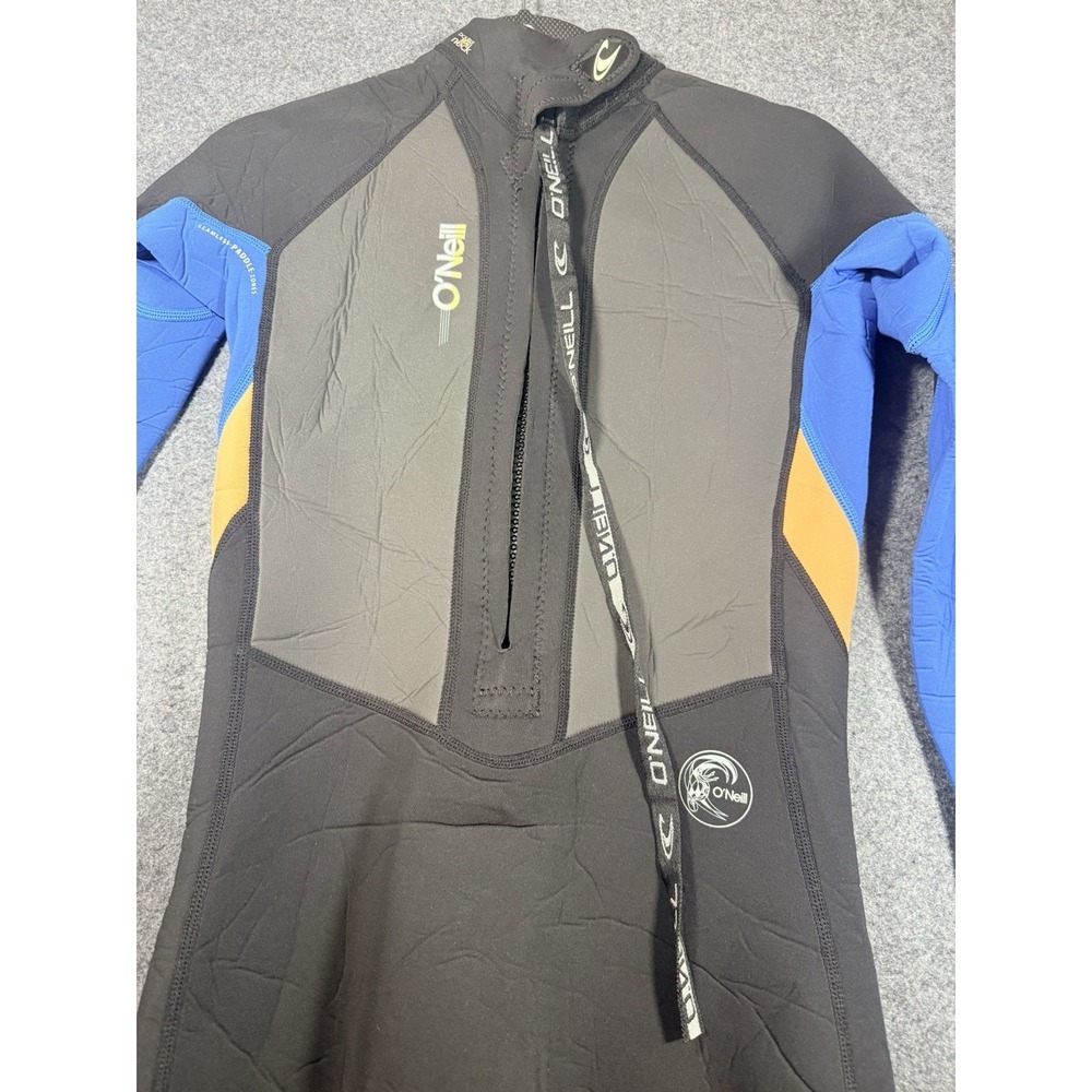 O'Neill Full Wetsuit Men Size 12 Black Blue Back Zip 3/2mm Surf Dive Suit